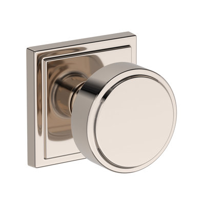 Vashon Half Dummy Knob with Stepped Square Rose in Lifetime (PVD) Polished Nickel