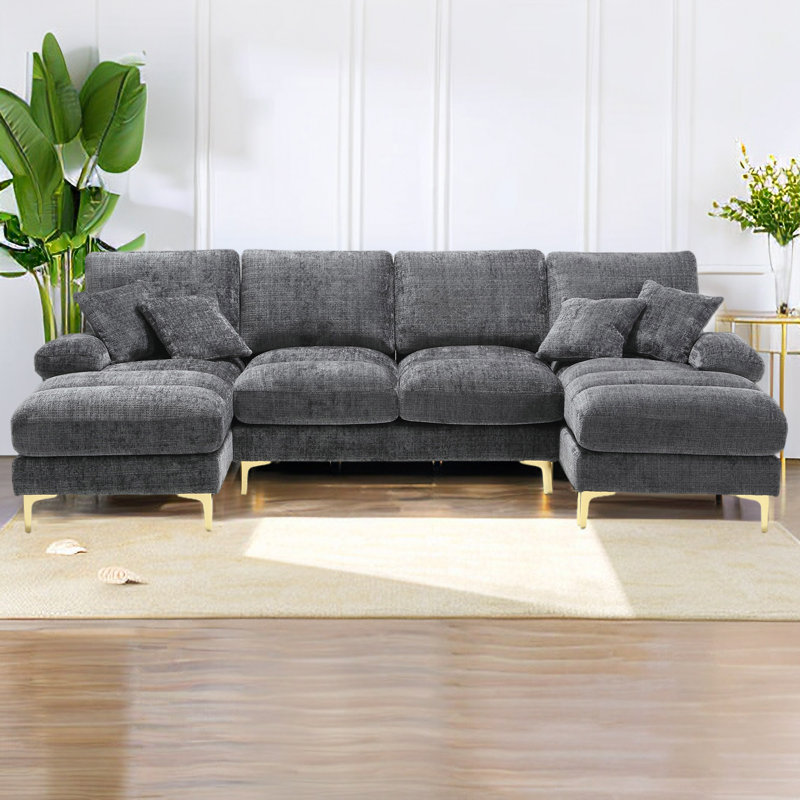 Canapé modulaire 4 pièces Aadrian, Gris chenille