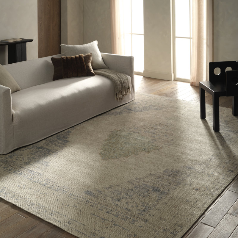Rectangle brun clair / taupe Jaipur Living House Spruction Marito TRN02 7 pi 9 po x 9 pi 9 po