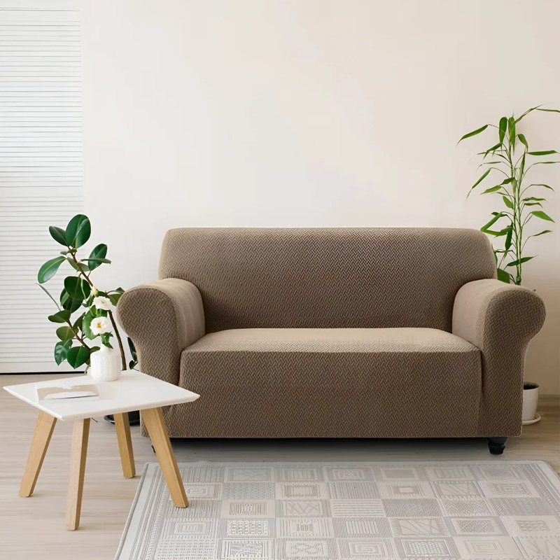 	Luxury Jacquard Pattern Spandex Sofa Cover - Stretch Slipcover for Sofa Protection, 179cm H x 165cm W - (1 Seater)