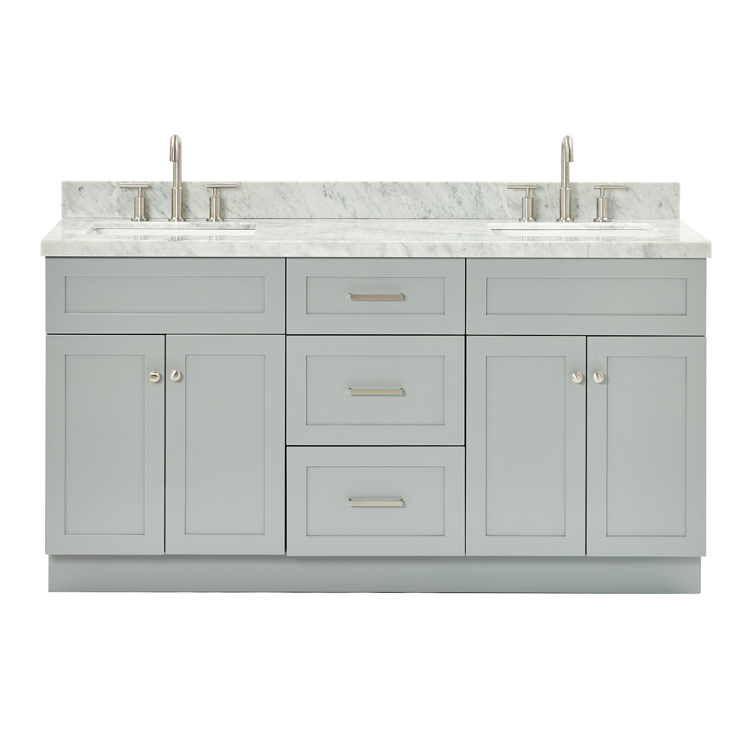 Winston Porter Partham 67 Double Bathroom Vanity With Carrara Marble