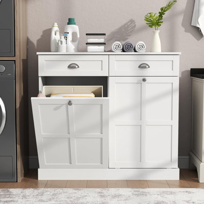 Double Tilt Laundry Basket Cabinet