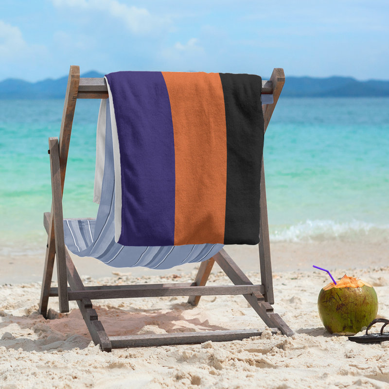 Lightweight Beach Towel, Purple/Orange/Black