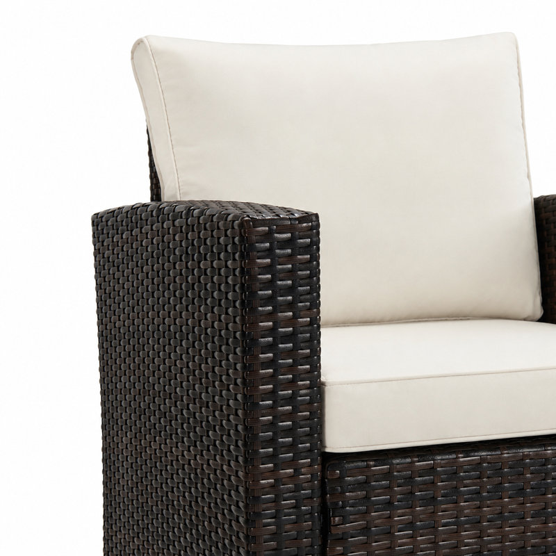 Ensemble de 2 fauteuils d'extérieur en osier avec coussin Brémer