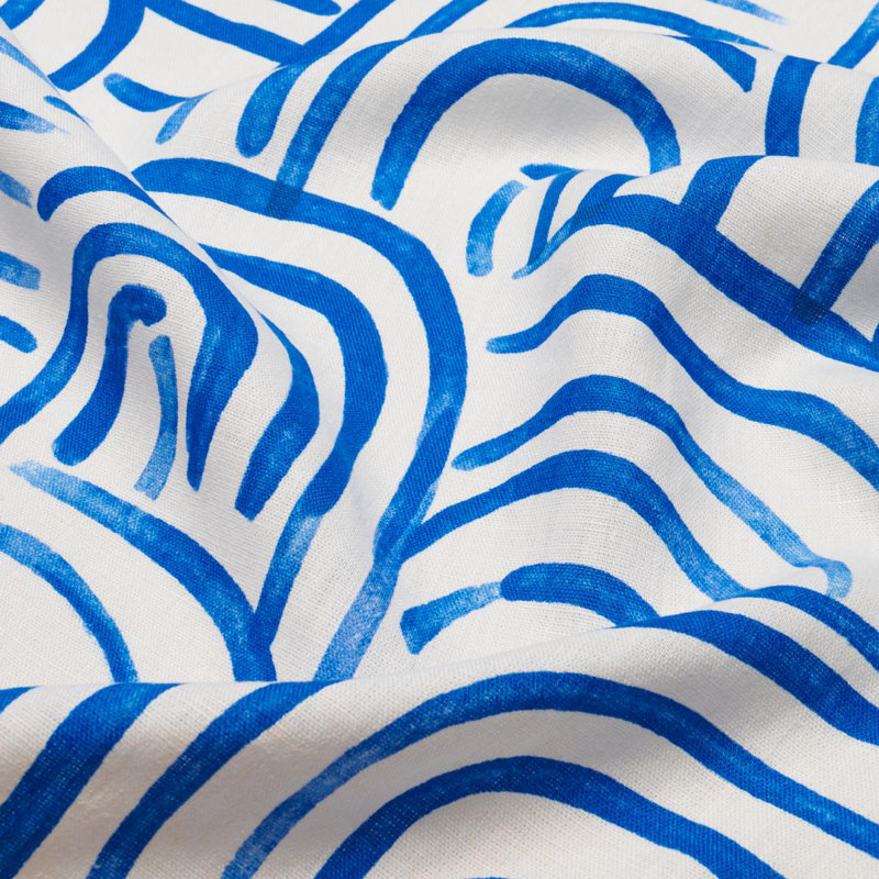 Schumacher X Backdrop New Beat Fabric, Bright Blue