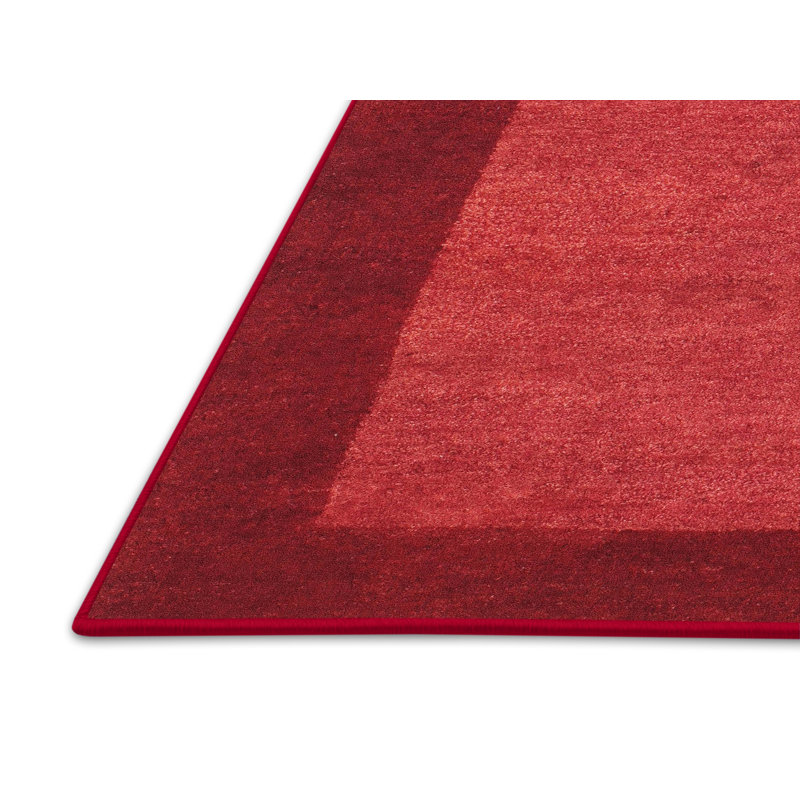 Tapis contemporain rose / rouge, Rectangle 7 pi x 9 pi