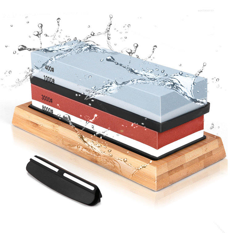 Professional Knife Sharpening Stone Set 400/1000,3000/8000-Grit Wet  Whetstone 