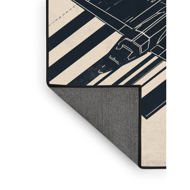 Tapis à rayures douces et douillettes Eckman Starfighter, 2 pi x 3 pi
