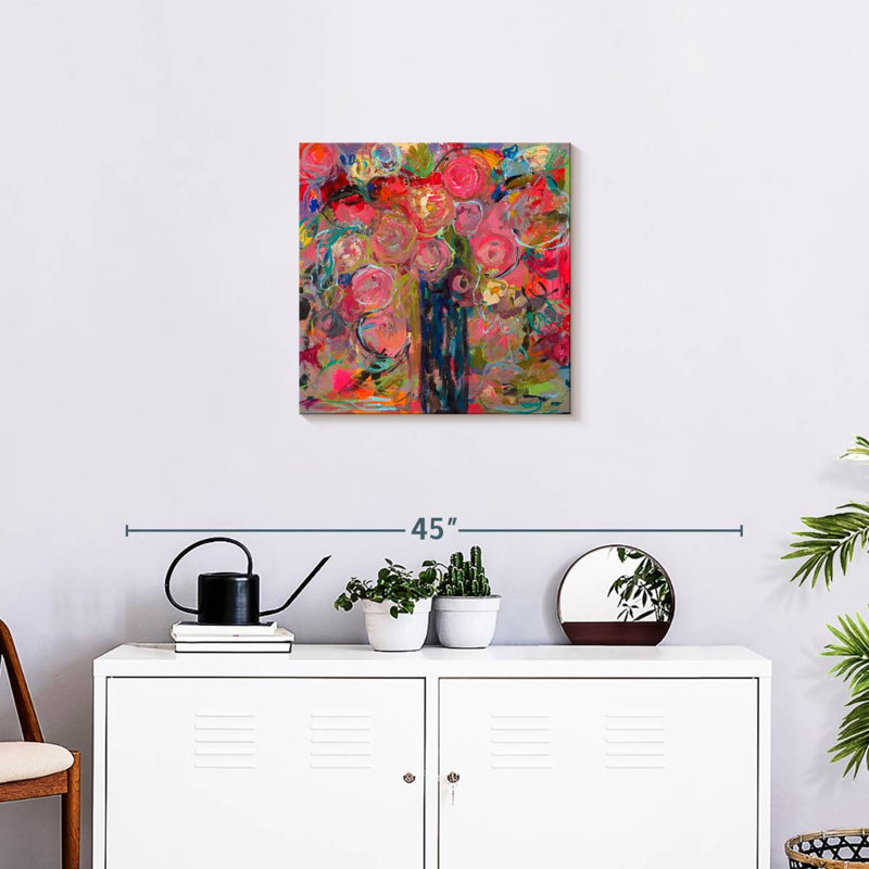 Impression florale sur toile, H 20 po x l 20 po x P 1,25 po