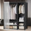 Industrial Heavy Duty Metal Open Wardrobe With Shelves And Drawers