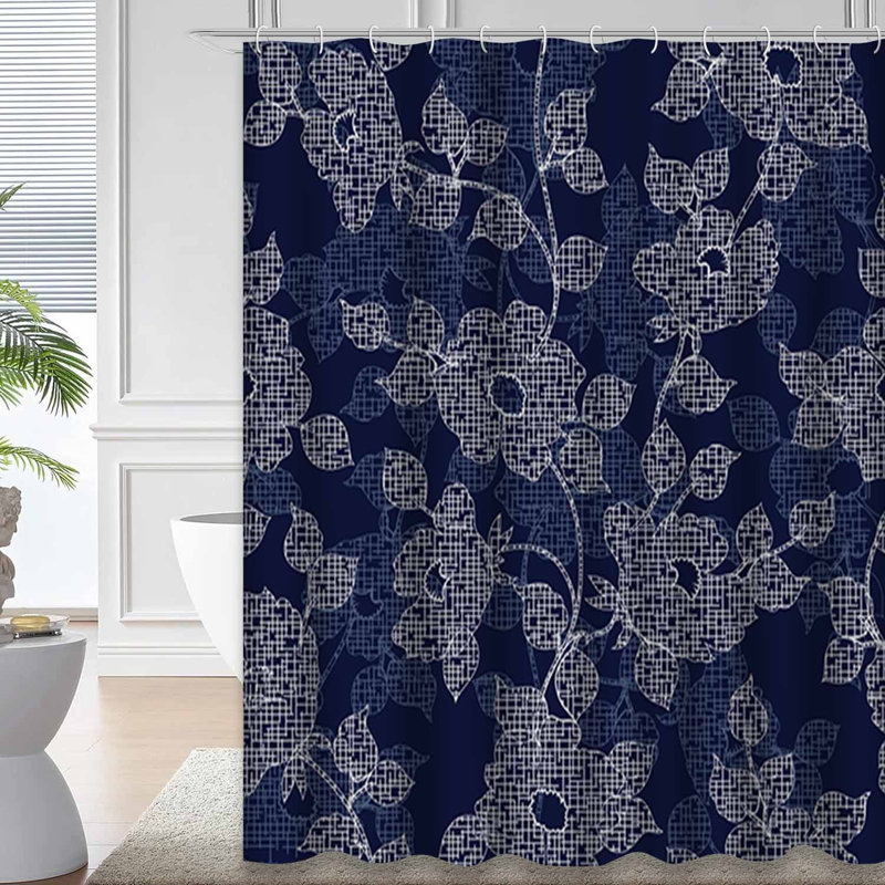 Rideau de douche avec 12 crochets Flower, L 72 po x l 84 po