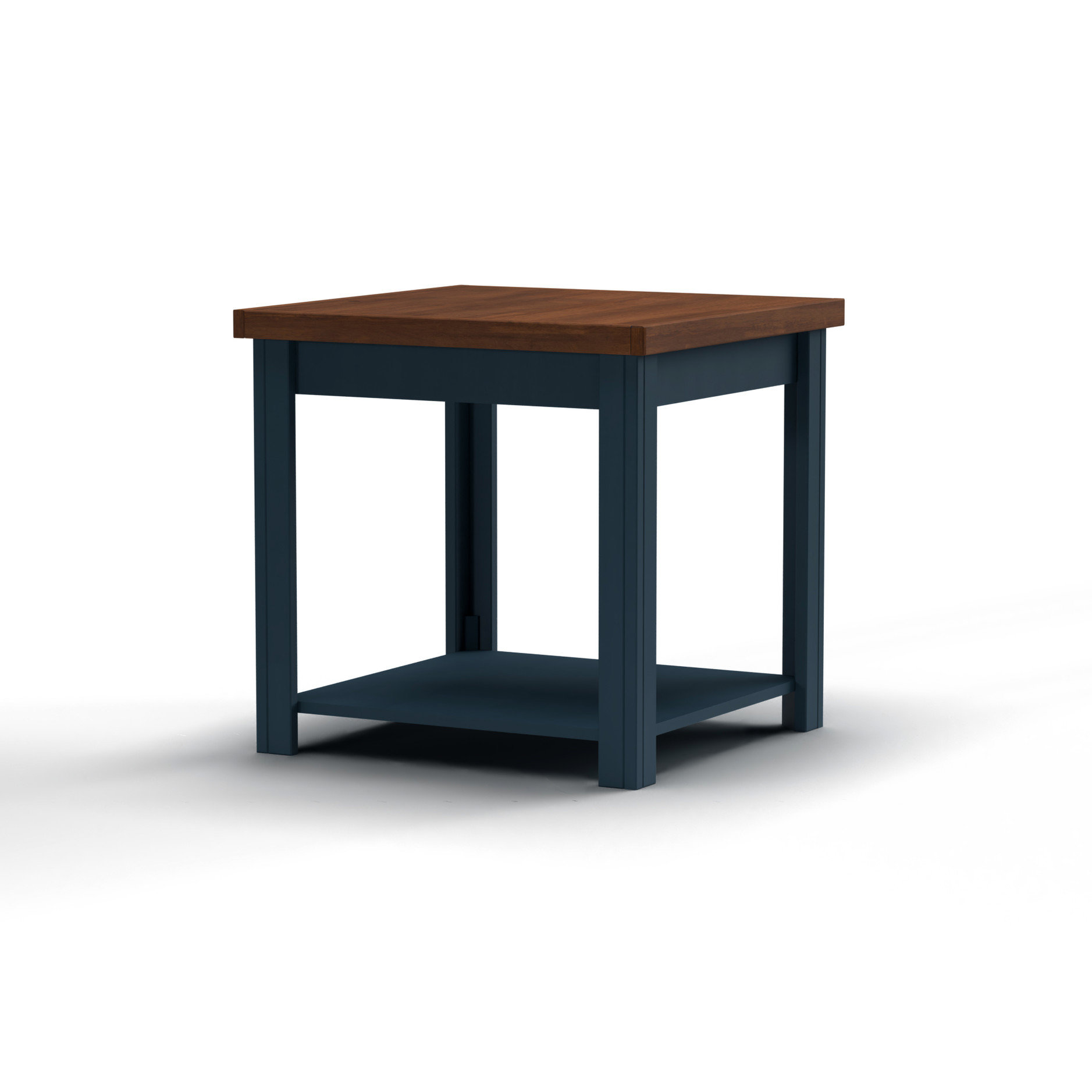 Latitude Run® Solid Wood 24-inch Blue Side Table, Poplar Solids And ...