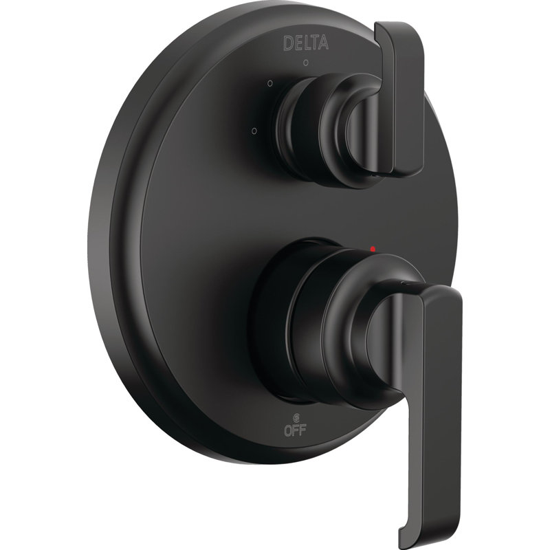 Tetra 14 Series 3-Setting Integrated Diverter Valve Trim Kit, Shower Faucet Diverter Kit, Matte Black