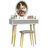 Angeligue Vanity Table Set with Adjustable Brightness Mirror and Cushioned Stool-1924019936