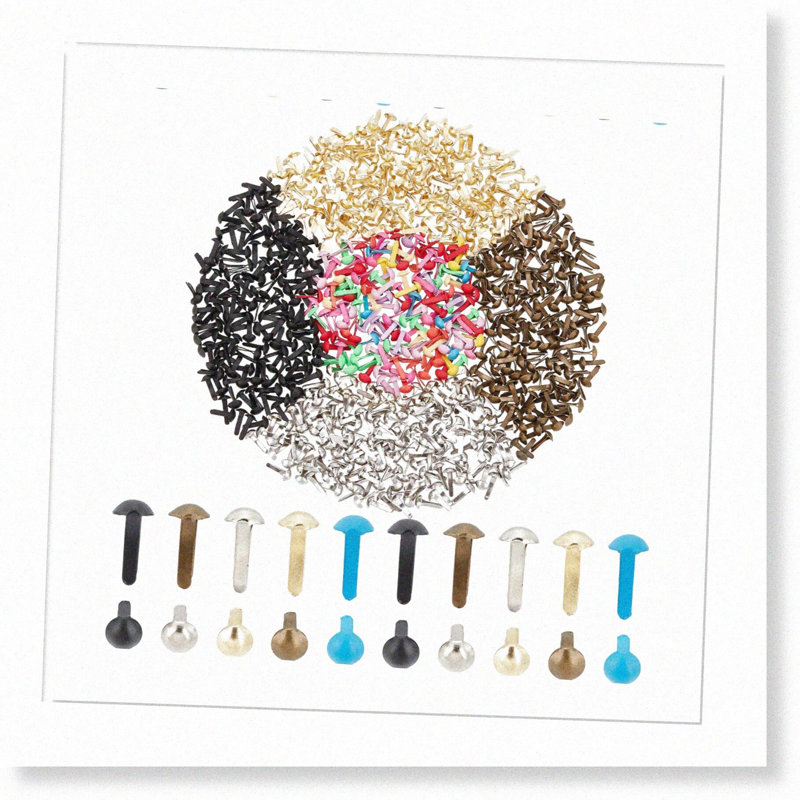 1000pcs Pastel Mini Brads for Crafts