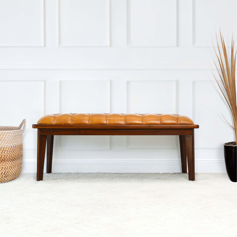 Banc en cuir avec boutons