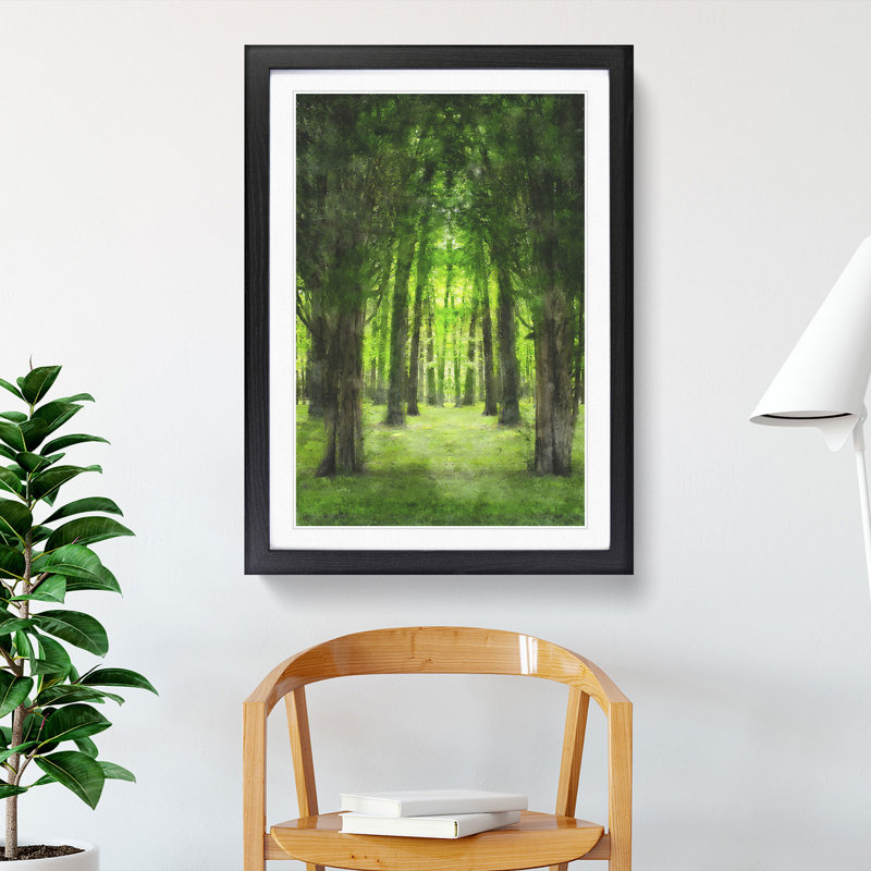 Green Forest Vol.2 - Picture Frame Graphic Art, 65cm H x 48cm W x 2cm D, Black Framed