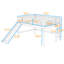 Lit mezzanine double en bois pleine grandeur avec glissade-1153741987