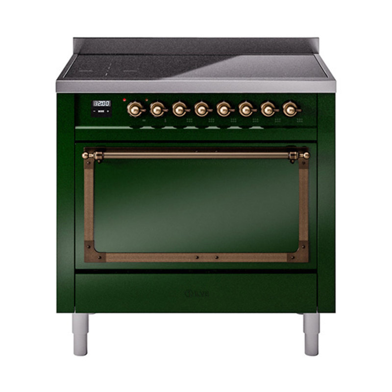 ILVE Nostalgie II Noblesse 36 in Induction Range, Emerald Green/Bronze
