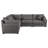 Black 5-Piece Modular Sectional Sofa