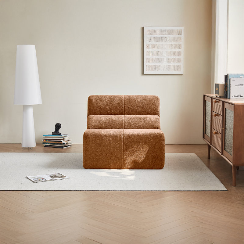 Boneless 36.61'' 1-seater Velvet Compressed Sofa – No Assembly, Foam-filled For Small Spaces & Reading Nooks, Brown