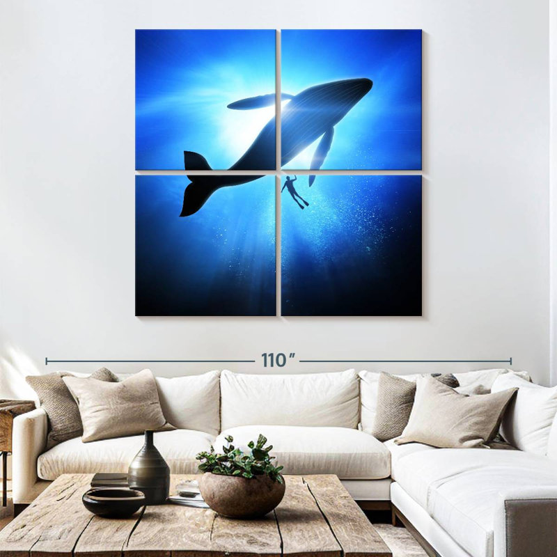 Brampt Diver And Humpback Whale, 74" H x 74" W