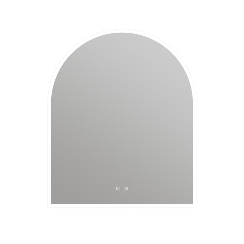 Gemma 30" x 36" Arched LED Mirror with Heated Defogger, Adjustable Light Temperature & Brightness Settings