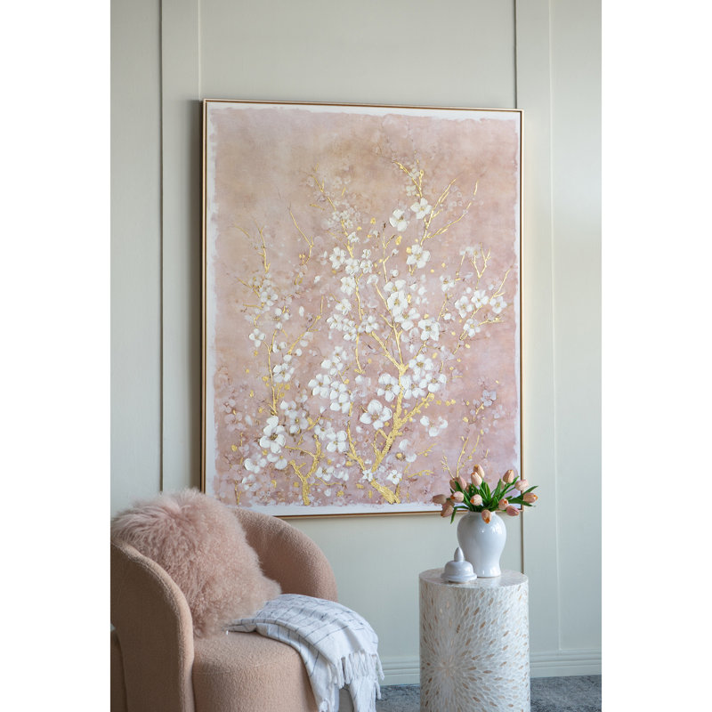 Art sur toile de cerisier en fleurs peint à la main
