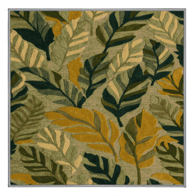  Tapis lavable vert légumes moutarde
