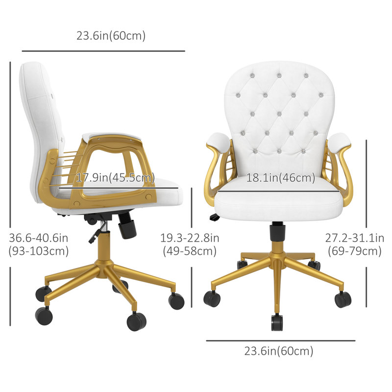 Chaise de travail Jaimy, Crème, crème