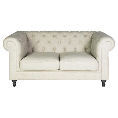 Milan 71'' Linen Rolled Arm Settee