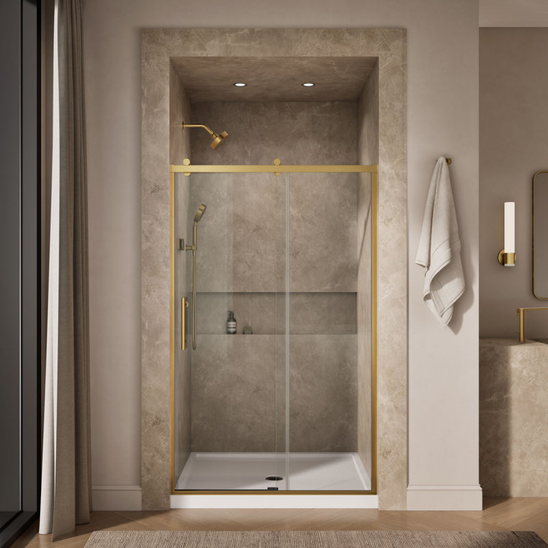 RELY 3/8 SHOWER DOOR 77X48 HDL,SN