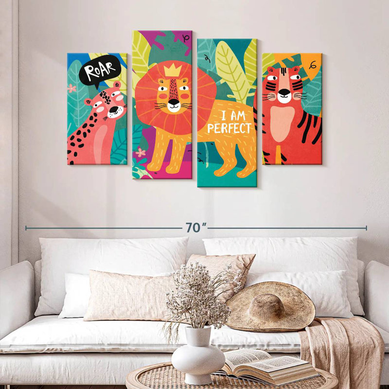 Ashelle Perfect Jungle Wild Cats, 32" H x 52" W