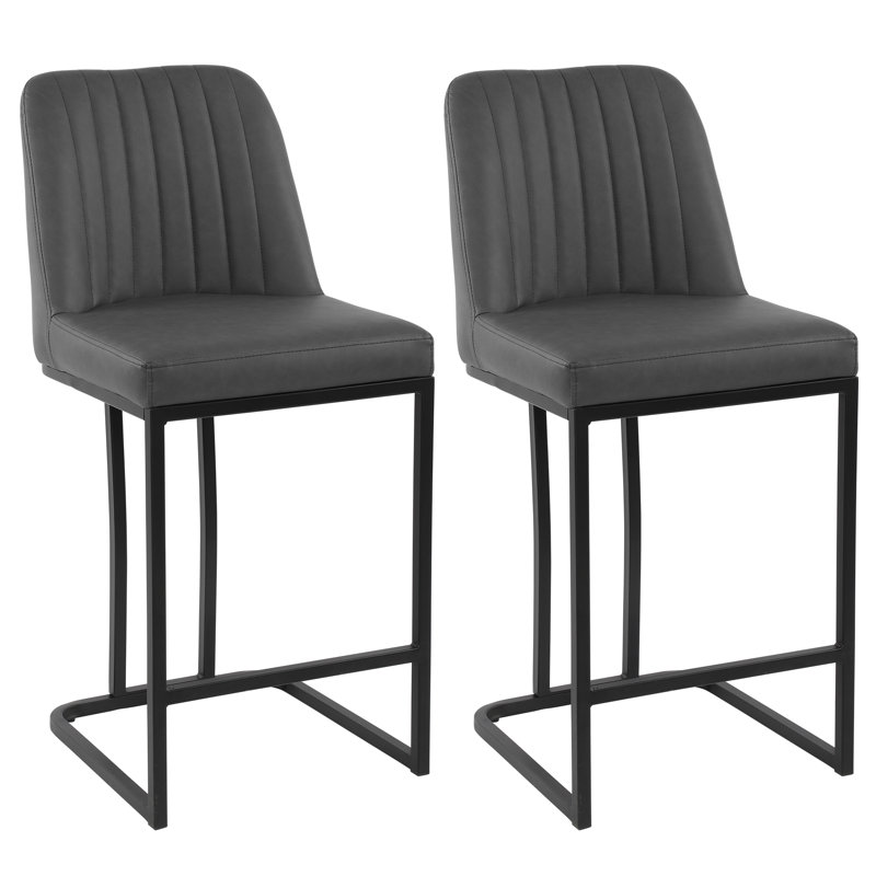 Irvona 24.8'' Counter Stool, Gray PU