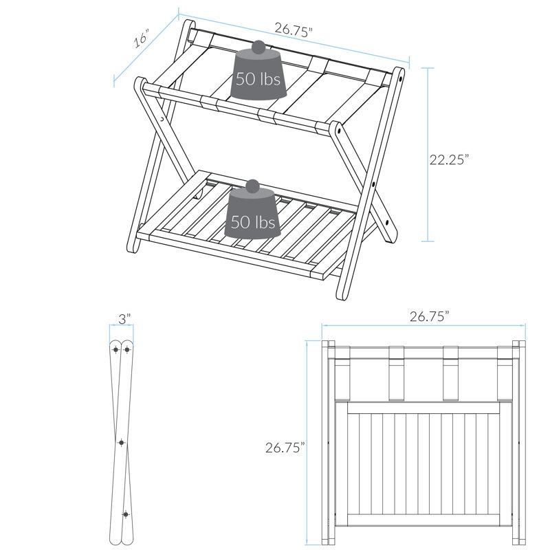 Porte-bagages avec tablette, espresso