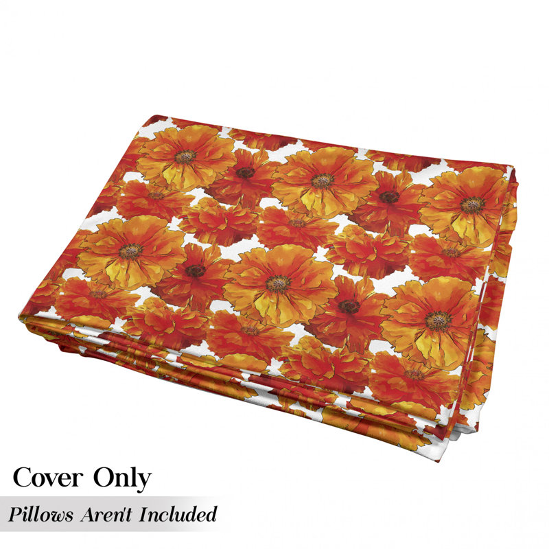 Housse de coussin d'extérieur Big Poppies, H 2 po x l 36 po x P 88 po