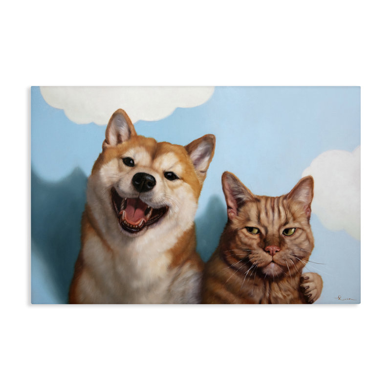 Toile de chien et de chat «Adopted Brother», conception par Lucia Heffernan, H 20 po x l 30 po