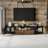 Rustic Modern TV Stand With Storage Cabinets And Open Shelves, Compatible With Tvs Up To 85 Inches