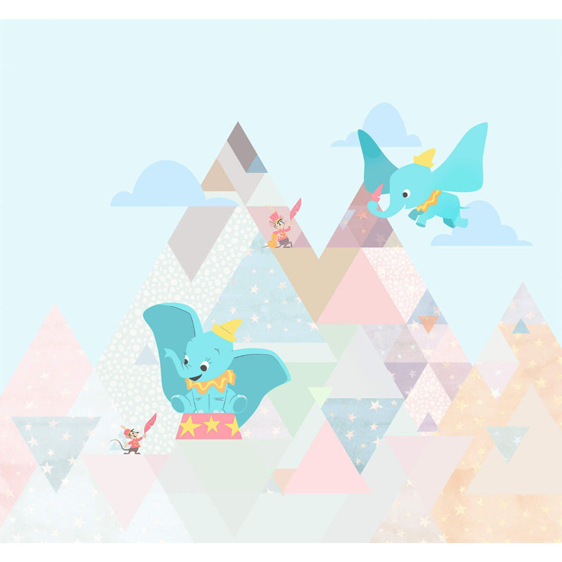 Disney Dumbo flying elephant non-woven 9.18cm x 9.84cm Low-Gloss Wallpaper Roll