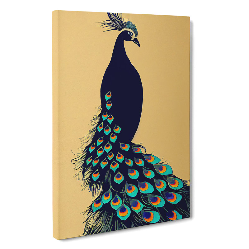 Art Nouveau Peacock - Wrapped Canvas Print, 50cm H x 35cm W x 3cm D