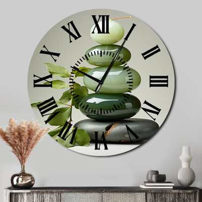 Horloge murale en pierre verte Zen