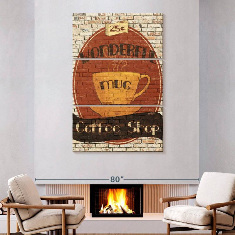 Plaque murale Kema Wonderful Coffee Shop, H 74 po x l 48 po