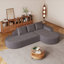 Ensemble de canapé modulaire recourbé en chenille moderne, canapé de salon modulaire en L avec 3 coussins, combinaison libre pour plus de confort et de style, canapé modulaire-642090344