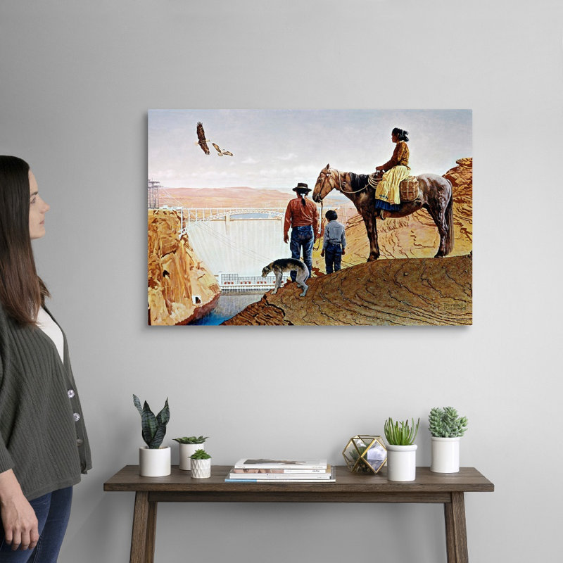 Art mural sur toile Norman Rockwell Glen Canyon Dam, H 24 po x l 36 po x P 1,25 po, Toile tendue
