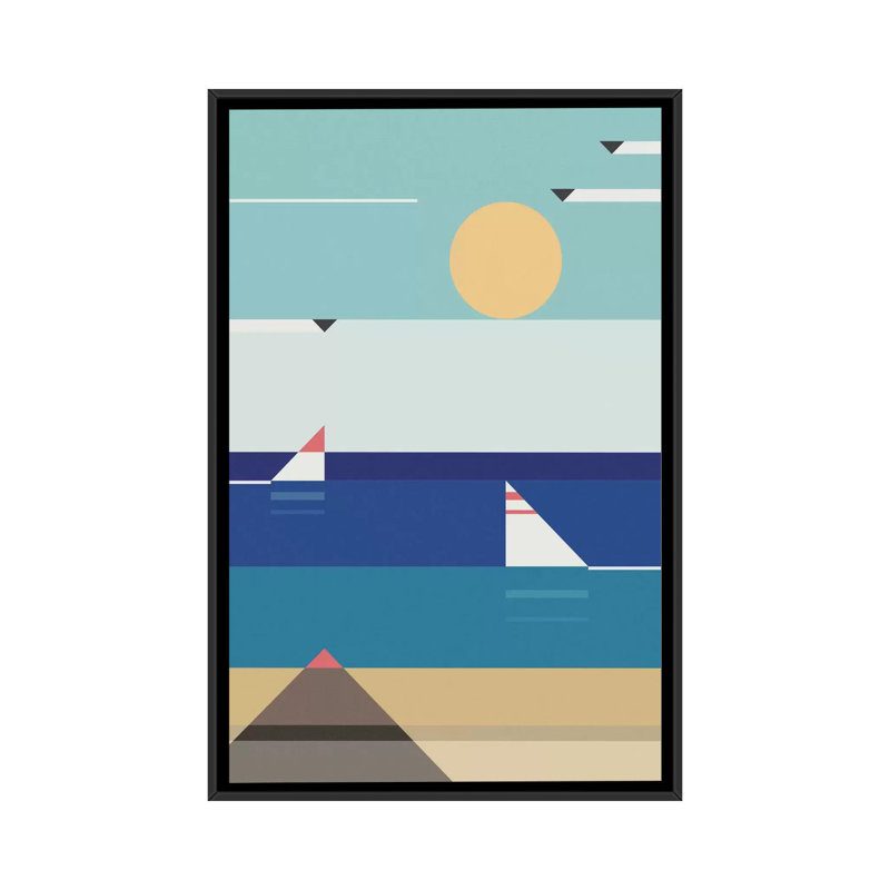 «Quiet Sea», art sur toile, H 60 po x l 40po x P 1,5 po, Toile avec cadre noir