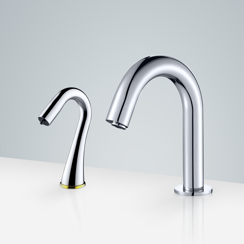 Cholet Chrome Finish Touchless Motion Sensor Faucet & Automatic Soap Dispenser Set