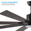 Ventilateur de plafond à DEL 72 po en noyer avec 8 pales en bois, télécommande, température de couleur réglable pour le salon, la chambre à coucher ou la salle à manger (silencieux / 6 vitesses / réversible / moteur à courant continu)