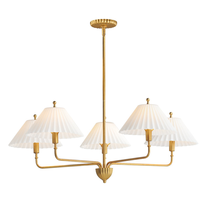 Lustre classique / traditionnel en acier à 5 lumières à intensité variable Gazania