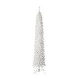 Home Heritage 7 Ft Pencil Tinsel Artificial Prelit Christmas Tree & Stand, White