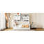Lit de jour simple maximisant l'espace avec armoire et lit gigogne - Taille de choix pratique dans un cadre de lit de rangement en bois blanc-1329698348-1329698350